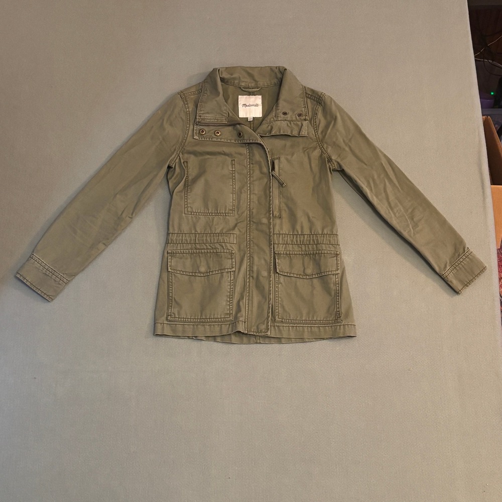 Madewell Fleet Jacket Olive Green Military Utility Full Zip XXS